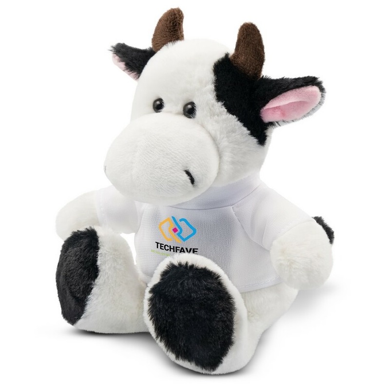 Teddy cow with a white T-shirt for printing
